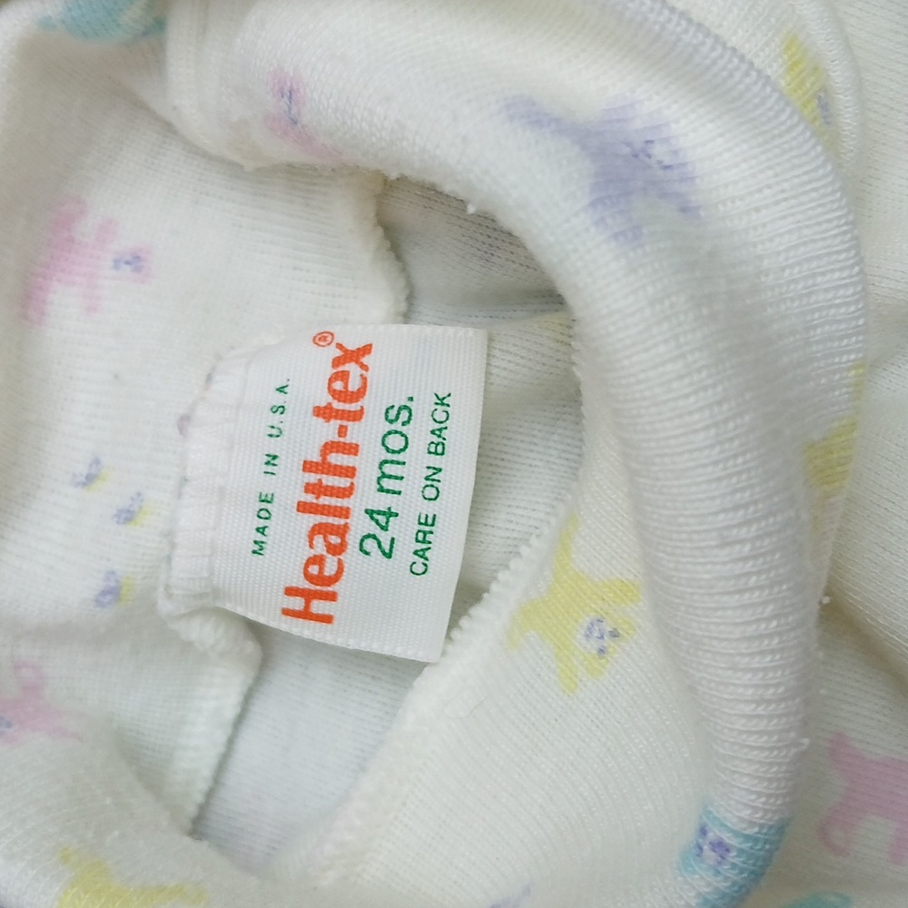 VTG Health-Tex Set 2 Pastel Colored Graphic Ruffle/Turtlenecks Long Sleeve - Picture 7 of 7